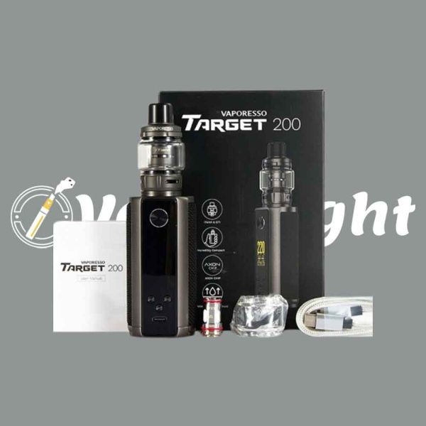 VAPORESSO TARGET 200 VAPE KIT WITH 8ML iTANK ATOMIZER.